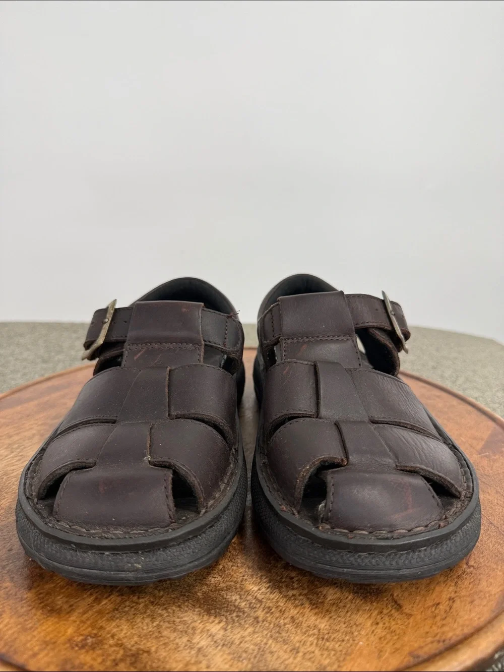 Skechers Sandals Mens 7 Brown Leather Fisherman Buckle Chunky 90s Y2K 7411